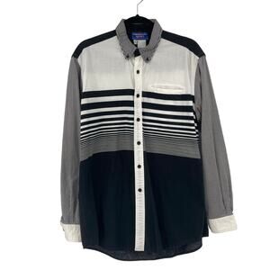 Panhandle Slim Sport Colorblock Black White Weatern Button Up Shirt Men’s XL